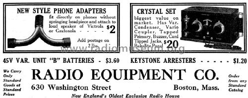 Crystal Set ; Radio Equipment Co. (ID = 998339) Galène