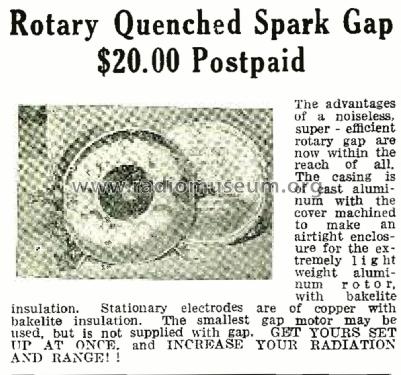 Rotary Quenched Spark Gap ; Radio Equipment Co. (ID = 1949253) Amateur-D
