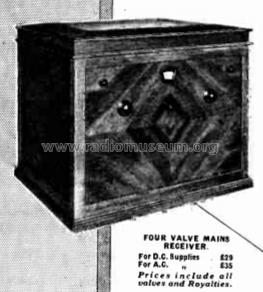 Four Valve Mains Receiver ; Radio Instruments (ID = 2921975) Radio