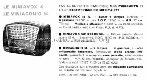 Miniavox 53A; Radio L.L. Lucien (ID = 1448547) Radio