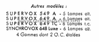 Supervox 649TC; Radio L.L. Lucien (ID = 1448456) Radio