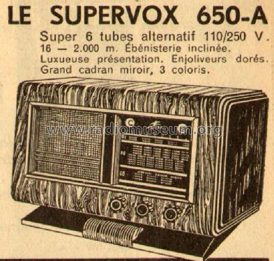 Supervox 650A; Radio L.L. Lucien (ID = 538320) Radio