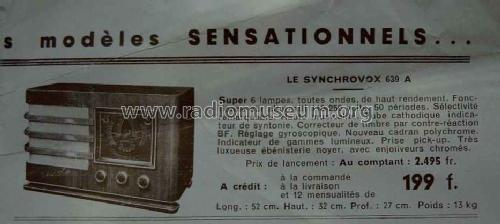 Synchrovox 639A; Radio L.L. Lucien (ID = 1632258) Radio