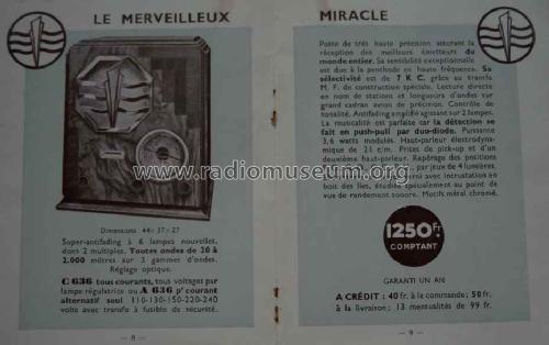 Le Merveilleux Miracle A636; Miracle, Radio-Lyon, (ID = 1614013) Radio