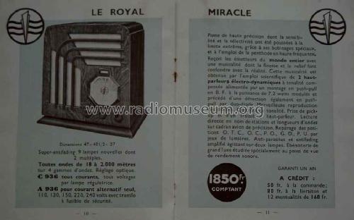 Le Royal Miracle C936; Miracle, Radio-Lyon, (ID = 1614571) Radio