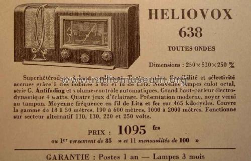 Heliovox 638; Plait Radio-Plait RP (ID = 1556585) Radio