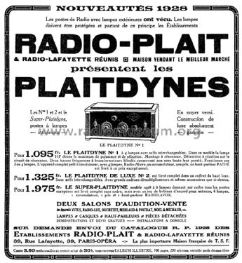 Plaitdyne No. 1; Plait Radio-Plait RP (ID = 2139436) Radio