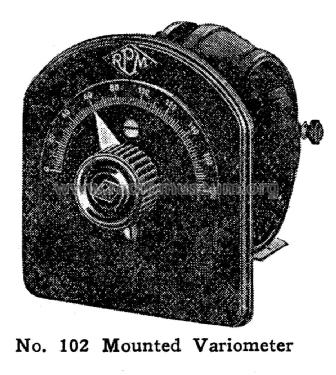 RPM Mounted Variometer No.102; Radio Products (ID = 1152681) Radio part