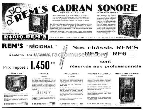 France Standard 304; Radio Rem's Cadran (ID = 2214281) Radio