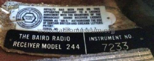 Two-Forty-Four 244; Baird brand - John (ID = 1946126) Radio