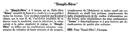 Simpli-Rêve Ch= B42; Radio-Rêve, M. (ID = 1987379) Radio