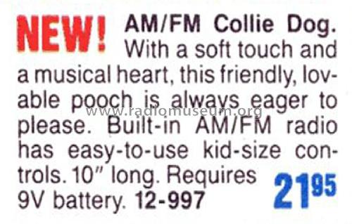 AM/FM Animal Radio 'Collie Dog' 12-997; Radio Shack Tandy, (ID = 1769296) Radio