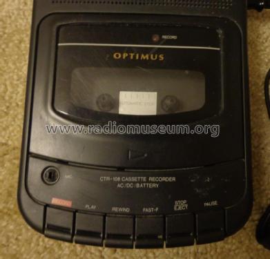 Optimus® - Cassette Recorder - AC/DC/Battery CTR-108 - Cat. No. 14-1115; Radio Shack Tandy, (ID = 1761523) R-Player