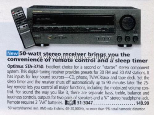 Optimus® STA-3750 Cat. No.= 31-3047; Radio Shack Tandy, (ID = 2724628) Radio