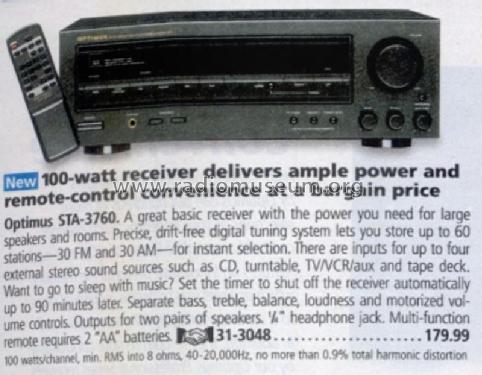 Optimus® STA-3760 Cat. No.= 31-3048; Radio Shack Tandy, (ID = 2724633) Radio