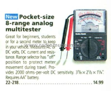 Pocket Multimeter 22-218; Radio Shack Tandy, (ID = 3044379) Equipment