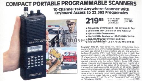 Pocket-Scan Pro-31 Cat. No. 20-132; Radio Shack Tandy, (ID = 3121883) Amateur-R