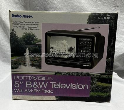 Portavision 5' B&W Television with AM-FM Radio 16-124; Radio Shack Tandy, (ID = 2823783) TV Radio