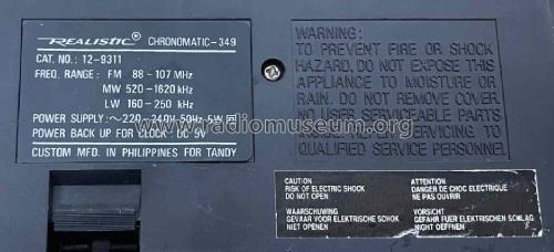 Realistic Chronomatic-349 Cat. No.: 12-9311; Radio Shack Tandy, (ID = 2993966) Radio