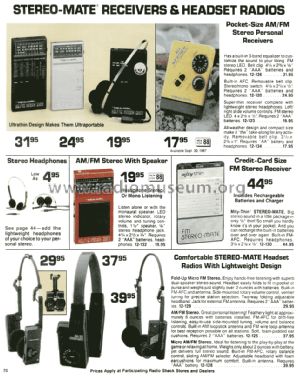 Realistic AM/FM Stereo Mate 12-120; Radio Shack Tandy, (ID = 1353404) Radio