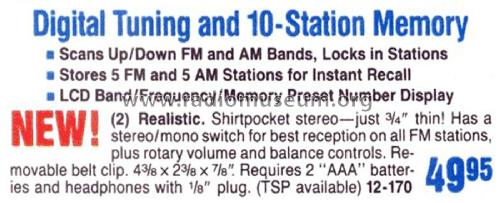 Realistic AM-FM Stereo Mate 12-170; Radio Shack Tandy, (ID = 1770388) Radio