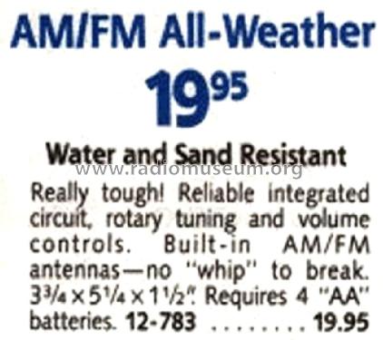 Realistic All Weather 12-783; Radio Shack Tandy, (ID = 1749841) Radio