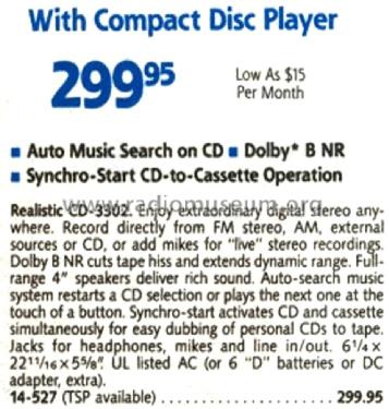 Realistic CD-3302 14-527; Radio Shack Tandy, (ID = 1750862) Radio