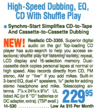 Realistic CD-3305 14-530; Radio Shack Tandy, (ID = 1785120) Radio