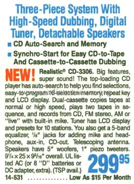 Realistic CD-3306 14-531; Radio Shack Tandy, (ID = 1785113) Radio