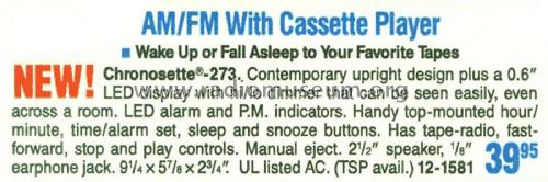 Realistic Chronosette-273 12-1581; Radio Shack Tandy, (ID = 1775777) Radio