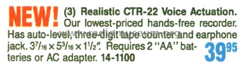 Realistic CTR-22 14-1100; Radio Shack Tandy, (ID = 1779986) R-Player