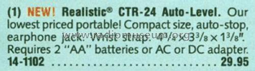 Realistic CTR-24 14-1102; Radio Shack Tandy, (ID = 1789152) R-Player