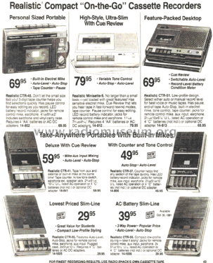 Realistic CTR-37 14-806; Radio Shack Tandy, (ID = 1374219) R-Player