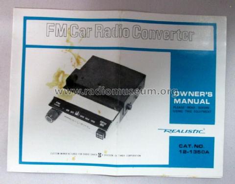 Realistic FM Converter 12-1350 ; Radio Shack Tandy, (ID = 2969154) Converter