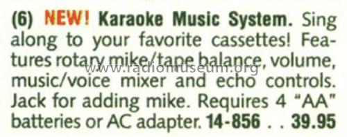 Realistic Karaoke Music System 14-856; Radio Shack Tandy, (ID = 1788227) R-Player