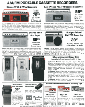 Realistic Minisette 14-1015 R-Player Radio Shack Tandy, |Radiomuseum.org