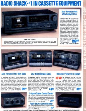 RadioShack Optimus SCP-88 Stereo Stereo Cassette Player 3 Band