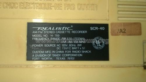 Realistic SCR-40 14-759; Radio Shack Tandy, (ID = 1854322) Radio