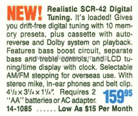 Realistic SCR-42 14-1085; Radio Shack Tandy, (ID = 1778423) Radio