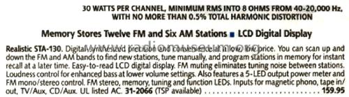 STA-130 Cat. No.= 31-2066; Radio Shack Tandy, (ID = 1757126) Radio