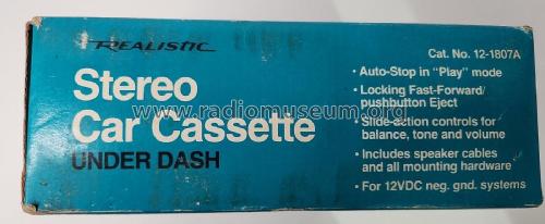 Realistic Stereo Car Cassette 12-1807A; Radio Shack Tandy, (ID = 2881889) R-Player