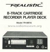 Realistic TR-881A; Radio Shack Tandy, (ID = 528332) R-Player