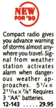 Realistic Weatheradio 12-143; Radio Shack Tandy, (ID = 1750543) Radio