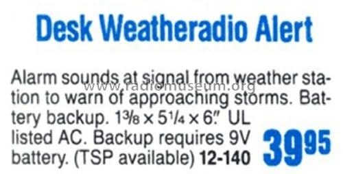 Realistic Weatheradio Alert II 12-140; Radio Shack Tandy, (ID = 1764465) Radio