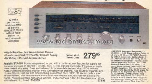 STA-100 Cat. No.= 31-2089; Radio Shack Tandy, (ID = 2718282) Radio