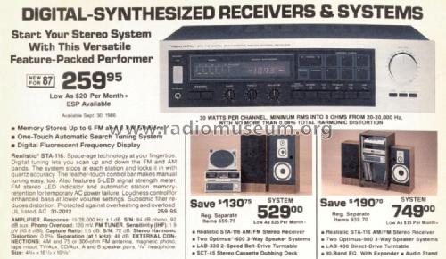 STA-116 Cat. No.= 31-2012; Radio Shack Tandy, (ID = 2719877) Radio