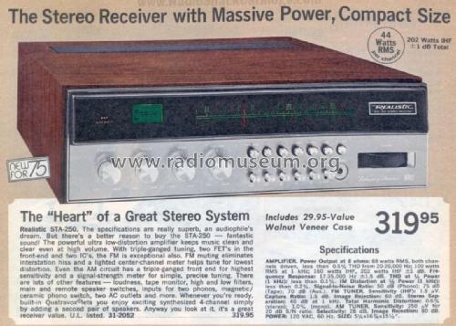 STA-250 Cat. No.= 31-2052; Radio Shack Tandy, (ID = 2722065) Radio