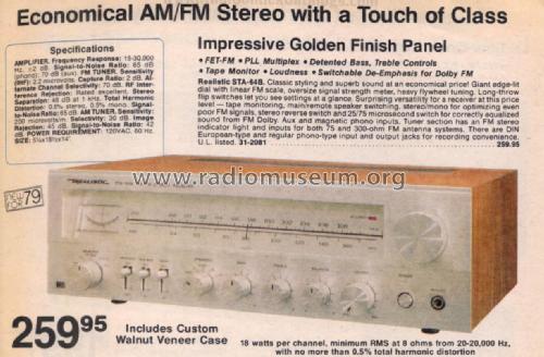 STA-64B Cat. No.= 31-2081; Radio Shack Tandy, (ID = 2720547) Radio