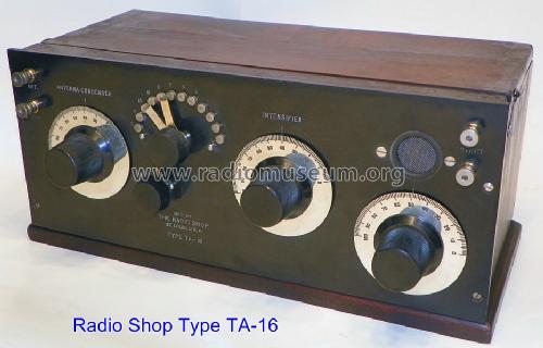Regenerative 1-Tube Receiver Type TA-16; Radio Shop, The (ID = 1497547) Radio