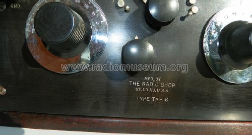 Regenerative 1-Tube Receiver Type TA-16; Radio Shop, The (ID = 1497552) Radio